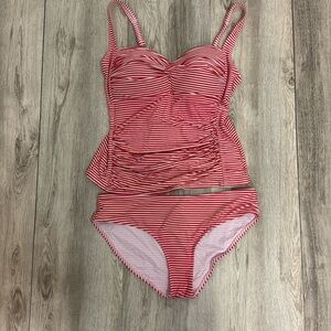 NipTuck women’s size 10 red and white stripe bathing suit